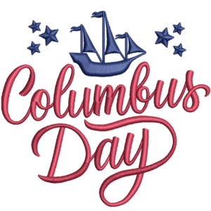Happy Columbus Day With Ship Design