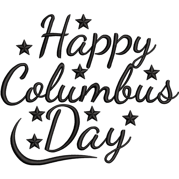 Columbus Day With Star Design Embroidery Designs by ZDigitizing