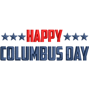Columbus Day Embroidery Design