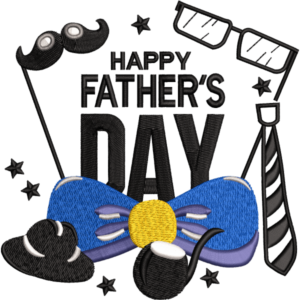Happy Fathers Day Embroidery Design