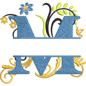 Floral Alphabet M Design