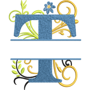 Floral Alphabet T Design