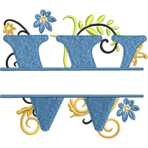 Floral Alphabet W Design