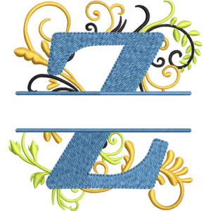 Design floreale con alfabeto Z