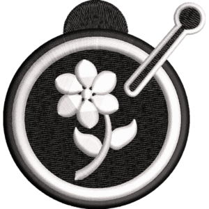 Black Round Flower Design
