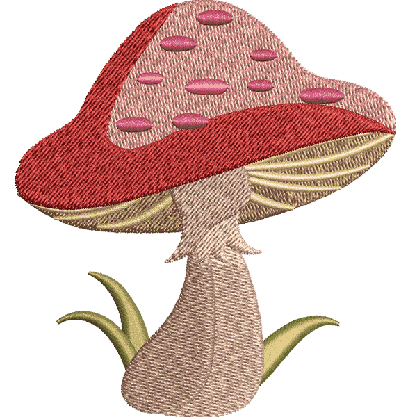 Pink Dotted Mushroom Design