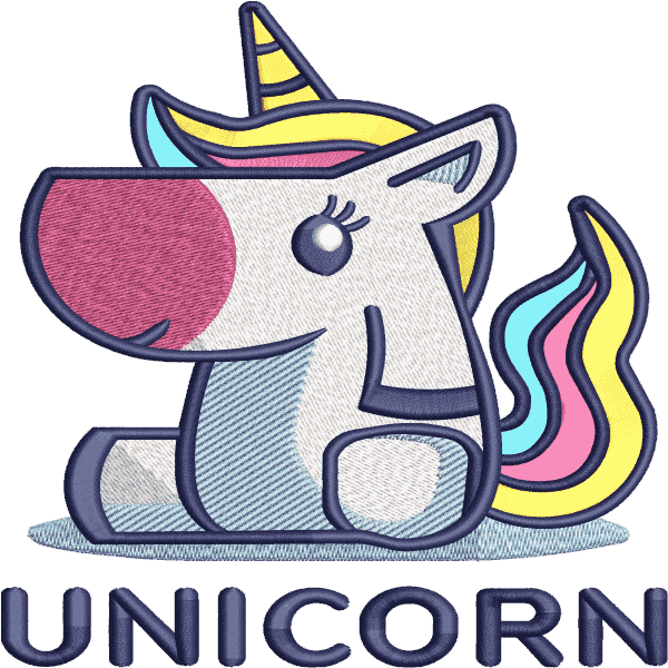 multicolored baby unicorn design