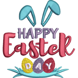 Happy Easter Day Embroidery Design
