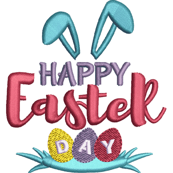 Happy Easter Day Embroidery Design