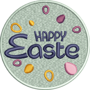 Easter Round Shape Embroidery Design