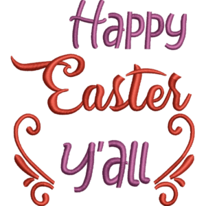 Happy Easter Fancy Text Embroidery Design