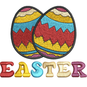 Fröhliches Ostern-Design mit mehrfarbigen Eiern