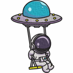 Astronaut With Spaceship Design