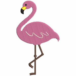 Pink Flamingo Embroidery Design
