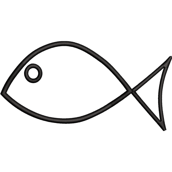 Fish Outline Embroidery Design