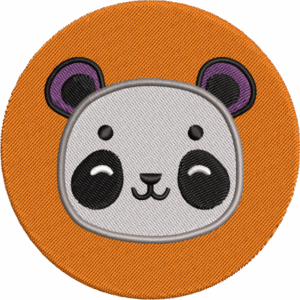 Panda Face Embroidery Design