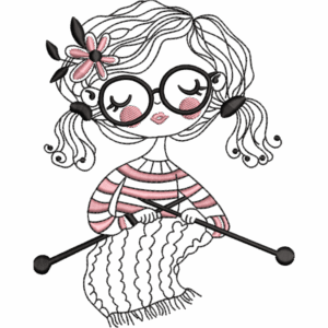 Knitting Girl Design