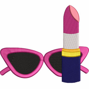 Glasses With Lipstick Design