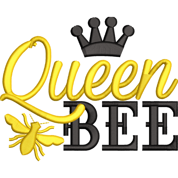 Queen Bee Embroidery Design