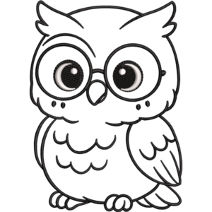 Cute Owl Outline Design