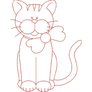 Cute Cat Outline Design