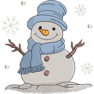 Blue Hat Snowman Design