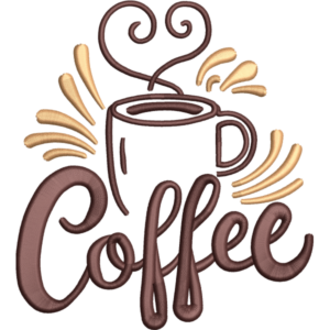 Coffee Cup Embroidery Design