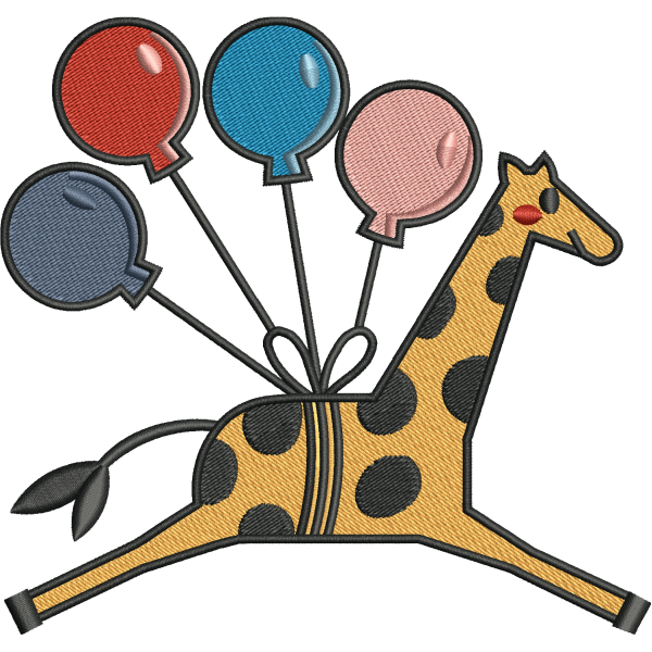 Giraffe with Balloons Design