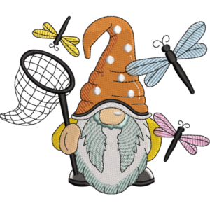 Gnome with Butterfly Net Design