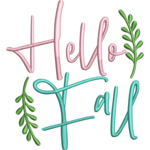 Hello Fall Embroidery Design