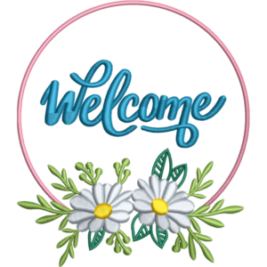 Welcome Floral Frame Design
