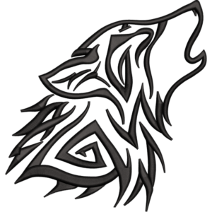 Stylized Tribal Wolf Design